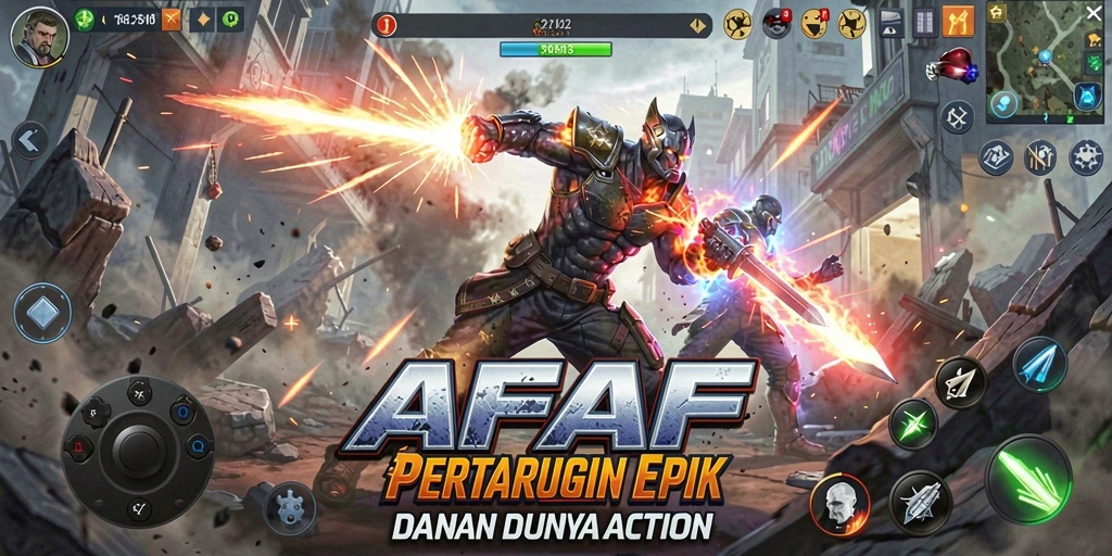 Screenshot gameplay AFAF menampilkan pertarungan seru dan grafis yang menawan.