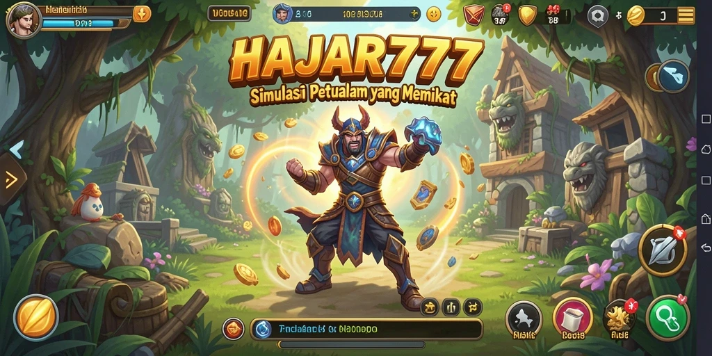 Screenshot gameplay HAJAR777 yang mendemonstrasikan simulasi petualangan yang mendalam.