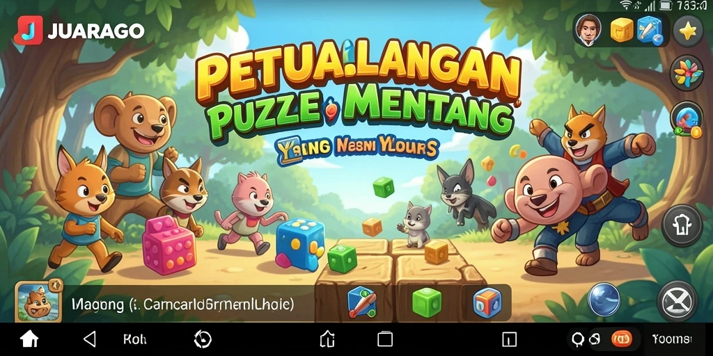 Screenshot JUARAGO menampilkan gameplay Puzzle yang menantang