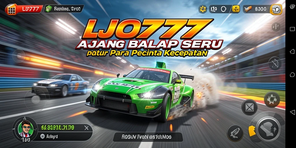 Screenshot LJO777 menampilkan aksi balapan yang mendebarkan di jalur yang menantang.