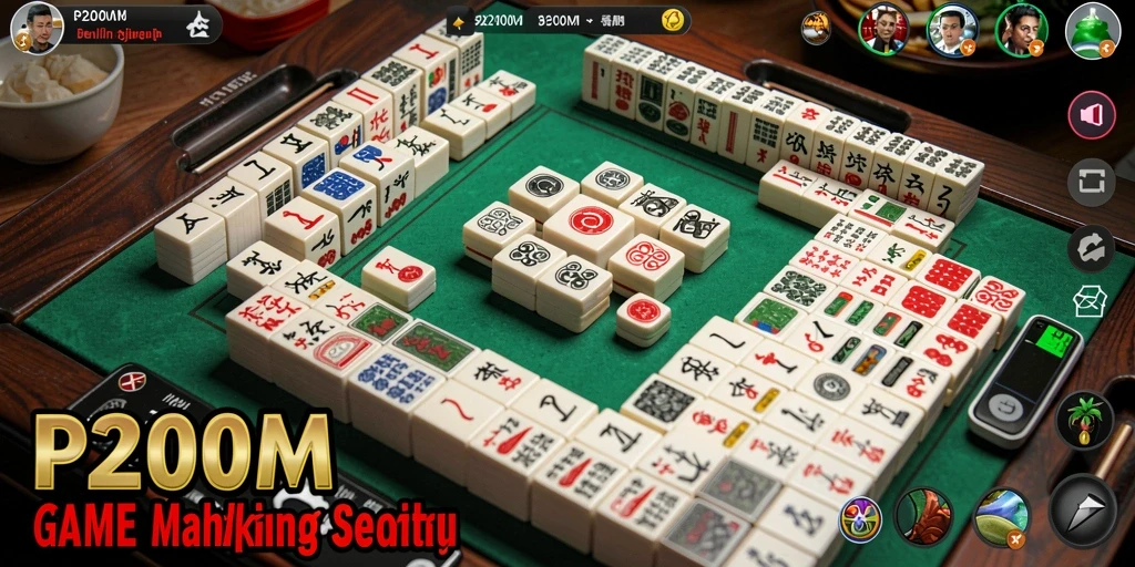 Tangkapan layar P200M menampilkan gameplay Mahjong yang penuh warna dan menarik.