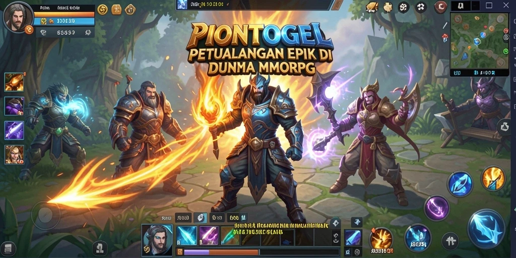 Tangkapan layar gameplay PIONTOGEL menampilkan pertarungan seru di dunia fantasi.