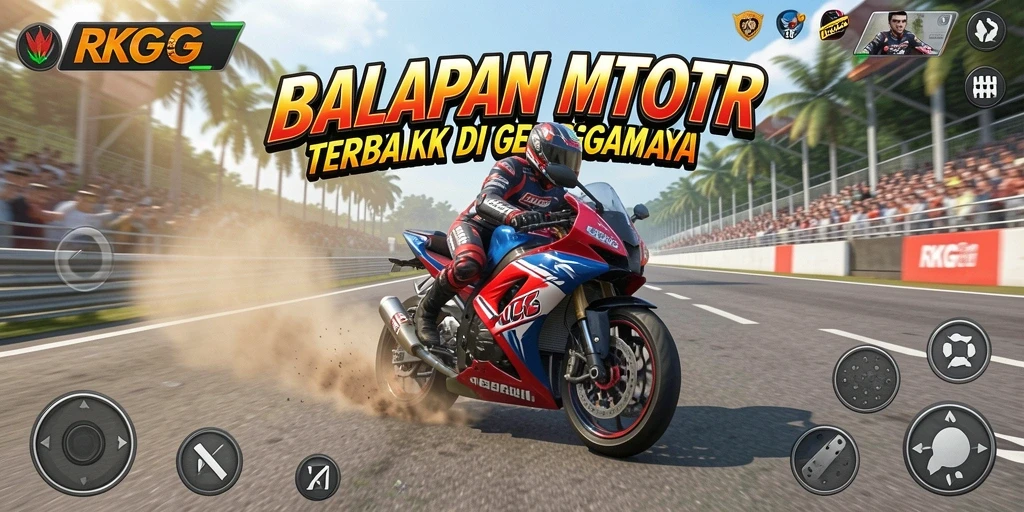 Gameplay mendebarkan dengan aksi balapan motor yang intens.