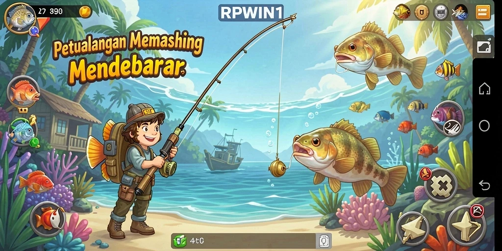 Gameplay RPWIN1 menunjukkan pengalaman menantang dalam memancing.