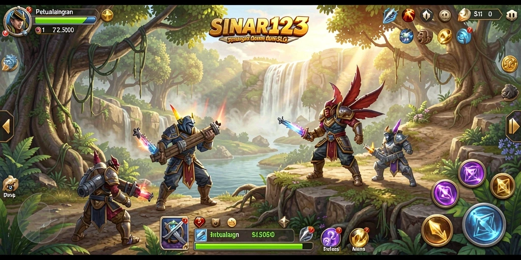 Tangkapan layar gameplay SINAR123 yang menampilkan strategi dan pertempuran intens.