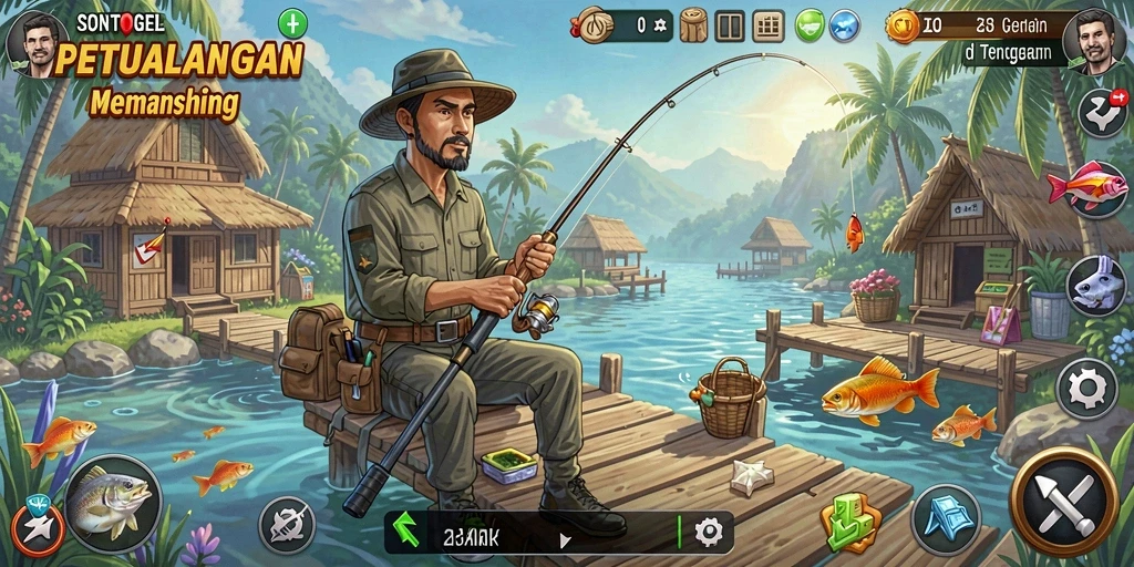 Gameplay menyenangkan saat memancing di SONTOGEL.