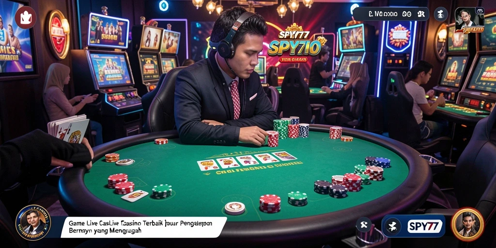Tampilan gameplay Live Casino yang mendebarkan di SPY77.