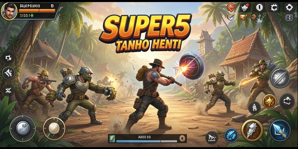 Tangkapan layar utama dari gameplay SUPER5 yang mendebarkan.