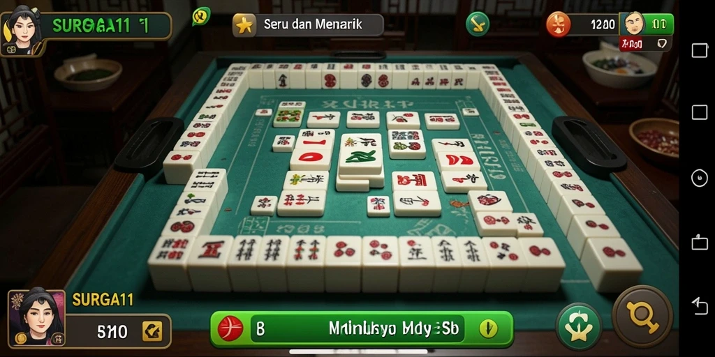 Tampilan gameplay SURGA11 yang seru dalam permainan Mahjong.
