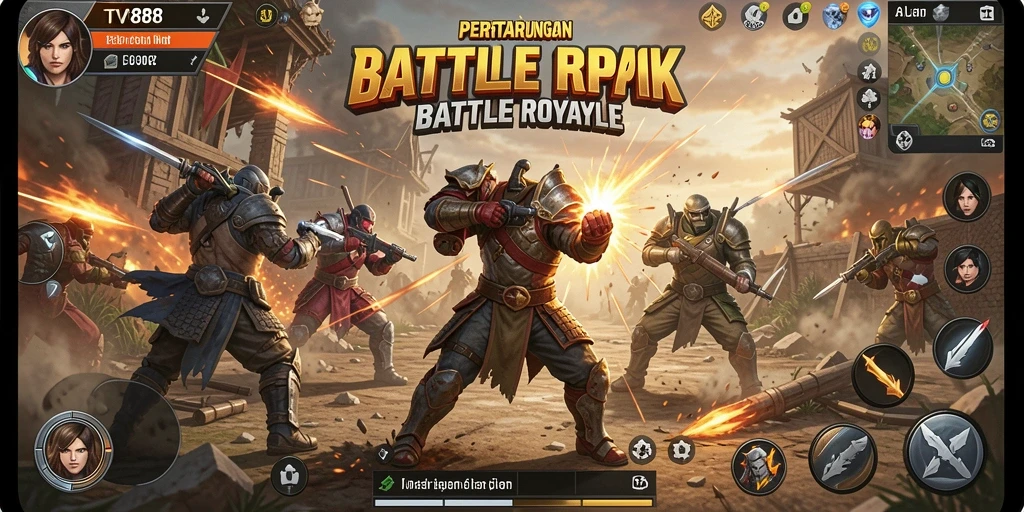 Gameplay seru dalam <strong>TV888</strong> saat bertarung dalam mode Battle Royale.