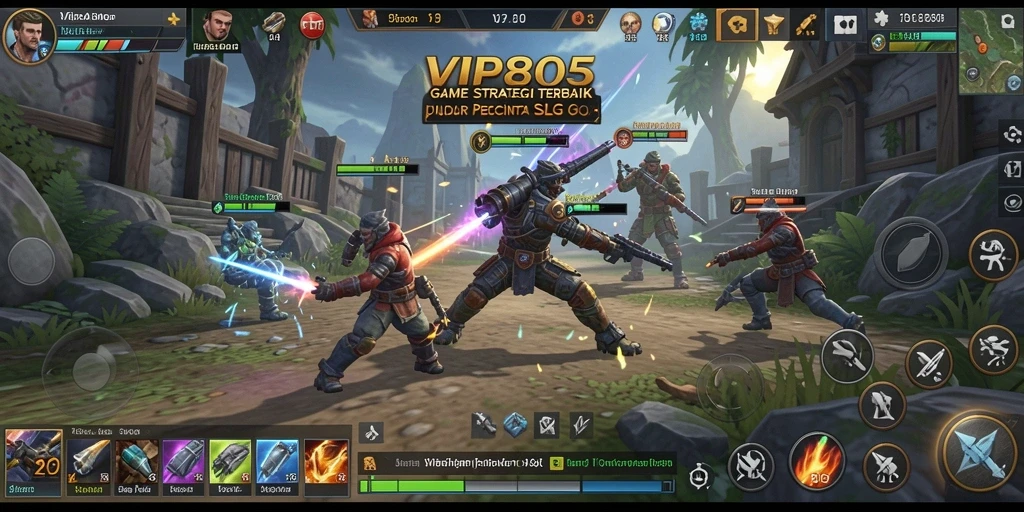 Tampilan screenshot menunjukkan pertempuran mendebarkan di VIP805.